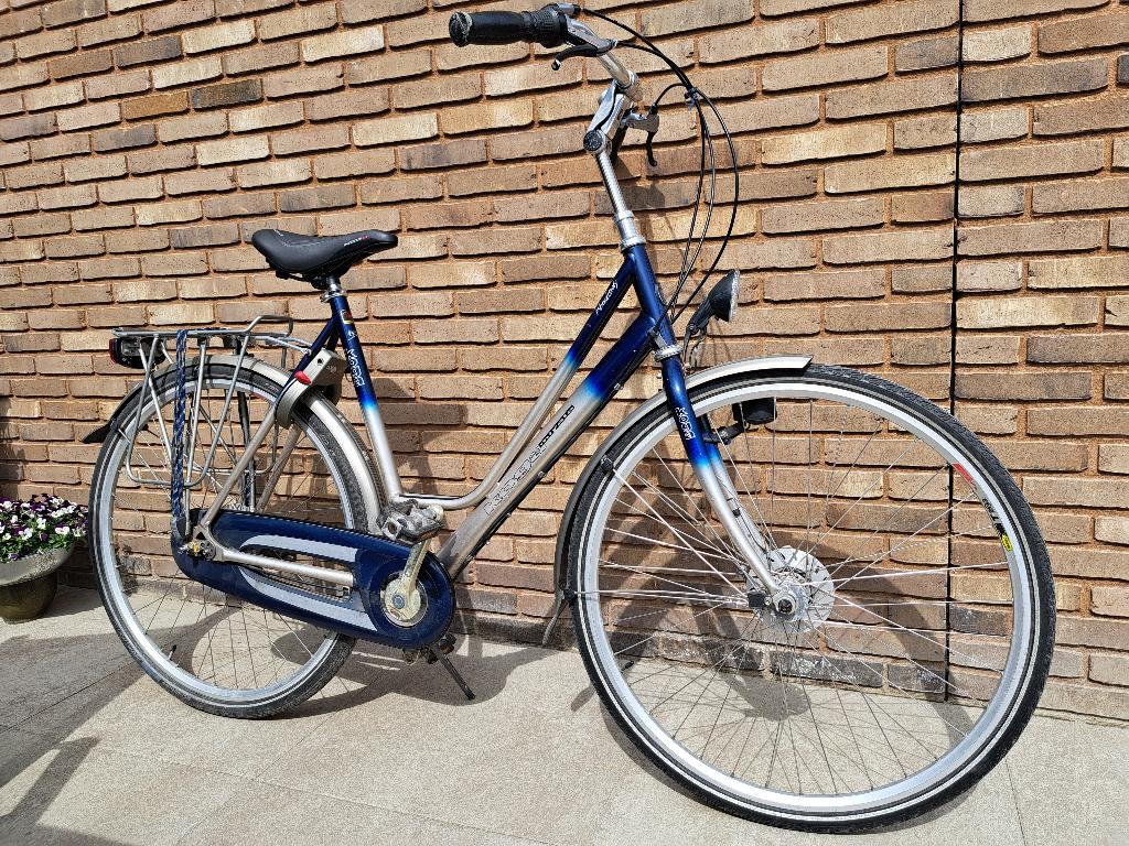 Damesfiets Koga Miyata, frame 56cm, kl.: blauw, Versnellingen, Ophalen, Overige merken, 53 tot 56 cm