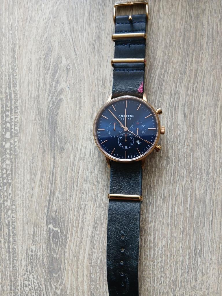 Mooie horloge voor de heren. Merk CORTESE HORLOGES, Leer, Staal, Polshorloge, Zo goed als nieuw