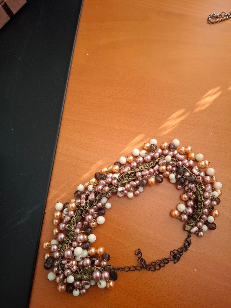 Zalm roze ketting, Ophalen of Verzenden, Roze, Overige materialen