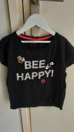 Zwart T-shirt 'BEE HAPPY!' met pailletten, maat 134, Kinderen en Baby's, Kinderkleding | Maat 140, Ophalen of Verzenden, Young