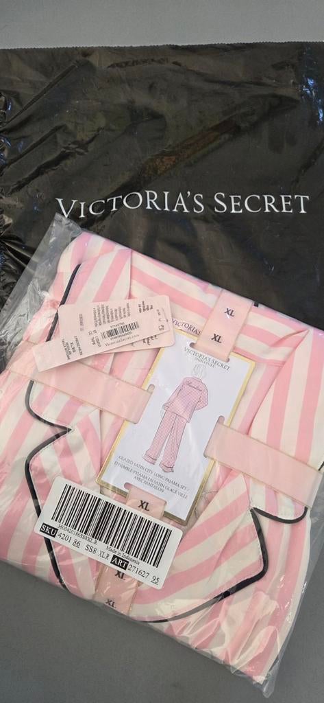 Victoria's Secret satijnen pyjama roze streep XL, Victoria's Secret, Ophalen of Verzenden, Nieuw, Maat 46/48 (XL) of groter