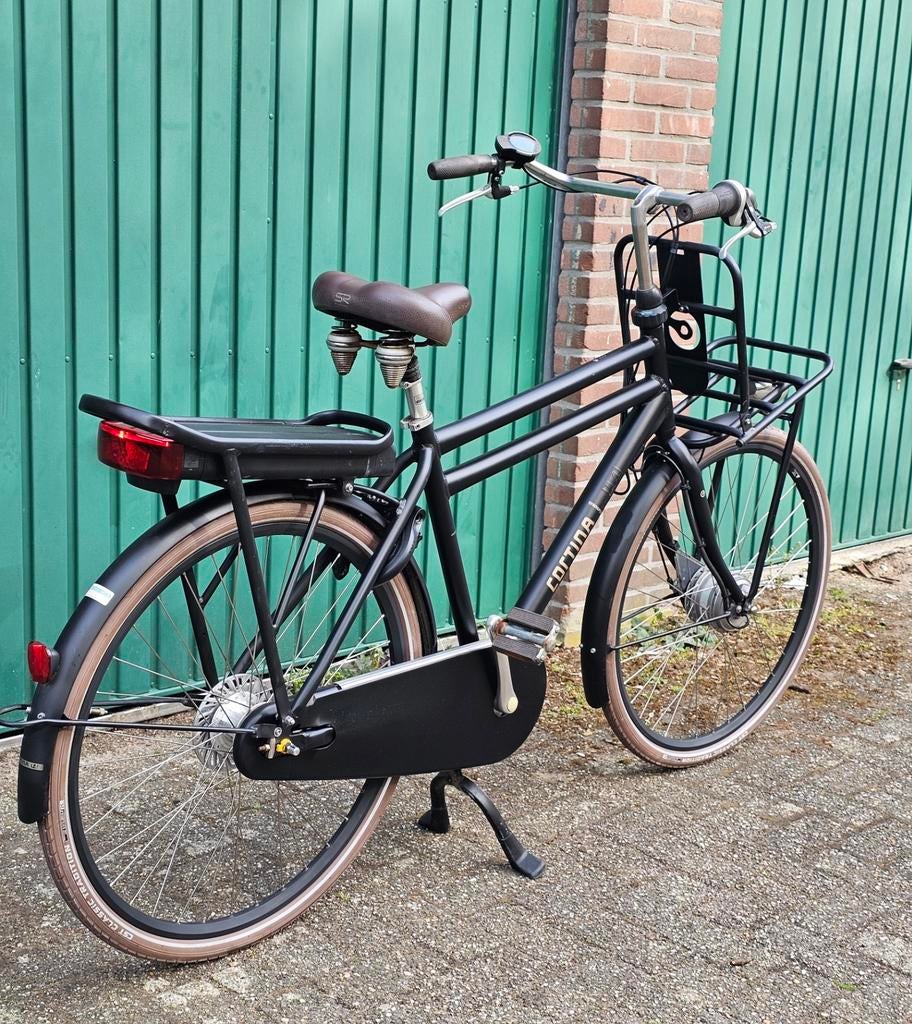 Cortina U4 Transporter Elektrische Fiets Herenfiets Z.G.A.N, Versnellingen, Zo goed als nieuw, 53 tot 57 cm, Ophalen