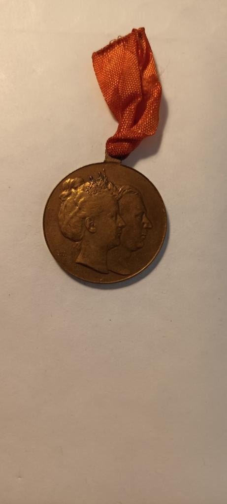 Huwelijksmedaille Wilhelmina en Hendrik 1901, Postzegels en Munten, Ophalen of Verzenden
