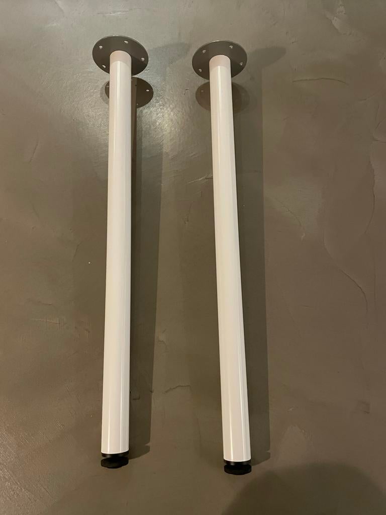 2x ikea Adils - witte metalen tafelpoten, wit, verstelbaar, Tafelpoot, Minder dan 50 cm, 50 tot 100 cm, Rond