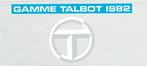 Folder Talbot modellen (Franse uitgave - 1982), Verzenden, Zo goed als nieuw, Overige merken