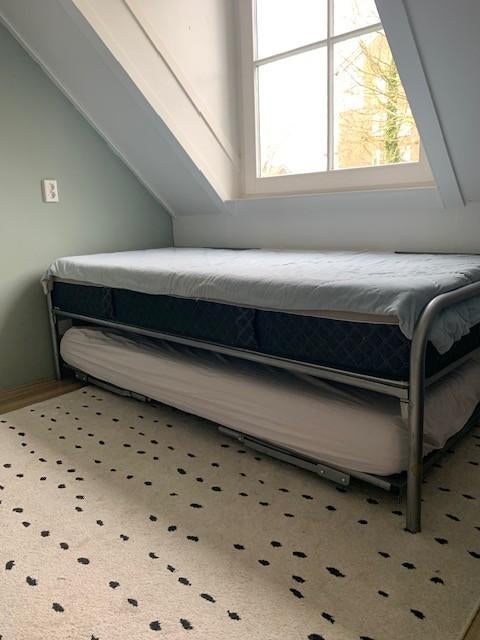 logeerbedden  inschuifbaar onder elkaar, 2x zonder matras, Ophalen, 90 cm, Eenpersoons, Wit