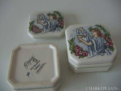 4x Regina plateel keramiek schaaltjes. Ontw. Corry Ammerlaan, Antiek en Kunst, Ophalen of Verzenden