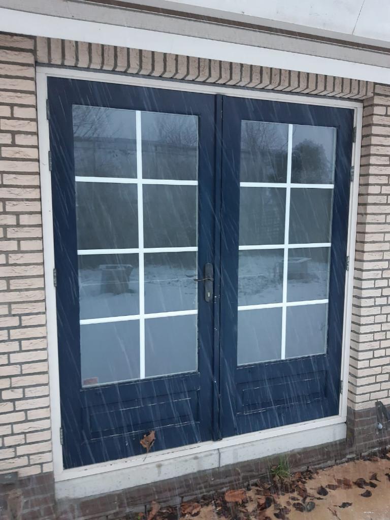 hardhouten kozijn met openslaande deuren van northgo, Doe-het-zelf en Verbouw, Kozijnen en Schuifpuien, Ophalen, Gebruikt, Deurkozijn