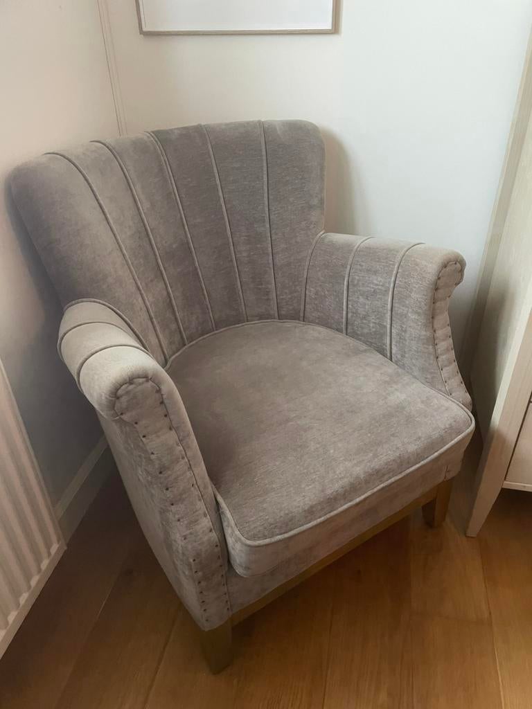 Riviera Maison stoeltje Greige, Huis en Inrichting, Stoelen, Ophalen, Zo goed als nieuw, Bruin, Eén