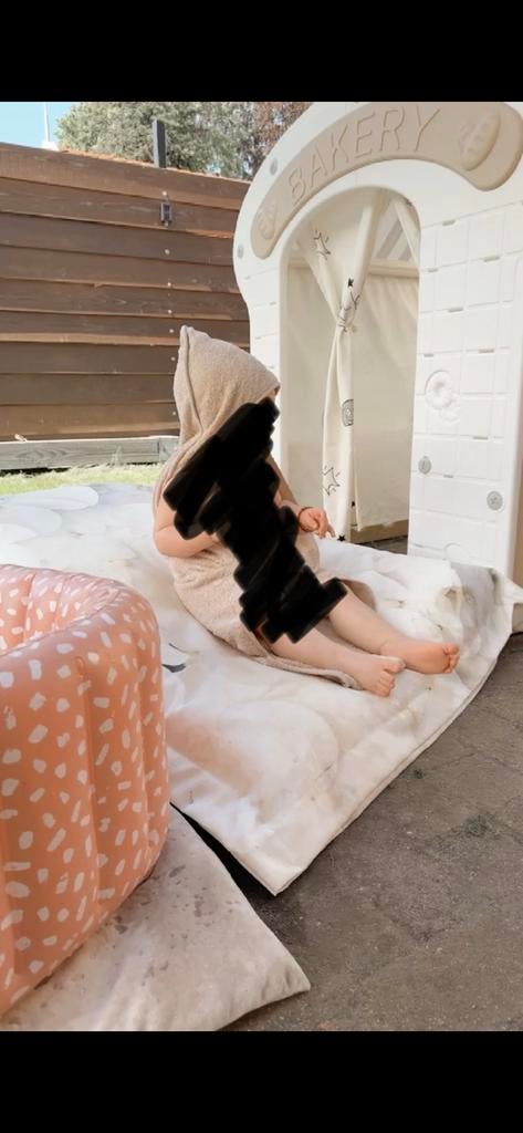 Mega grote zitzak met bloemenprint wit, Ophalen, Zo goed als nieuw, Wit