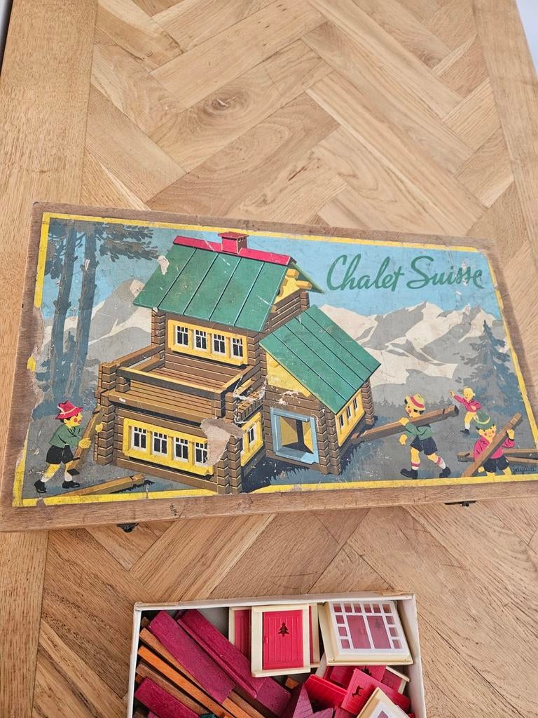 Jeu jura houten blocken chalet suisse+ andere set collectors, Antiek en Kunst, Antiek | Speelgoed, Ophalen of Verzenden
