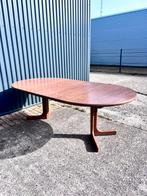 Eettafel vintage rond uitschuifbaar, Ophalen, Gebruikt, 100 tot 150 cm, C