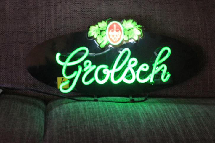 GROLSCH NEON, de ouderwetse echte neon sign, Verzamelen, Biermerken, Reclamebord, Plaat of Schild, Grolsch, Ophalen of Verzenden