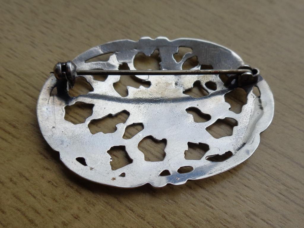 zilveren Biedemeier bloemen broche [010], Verzenden, Zilver, Broche