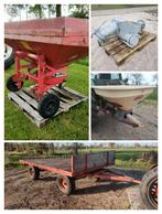 Stenenvanger, Vicon / Lely kunstmeststrooier, platte wagen, Ophalen, Akkerbouw, Gewasbescherming en Bemesting