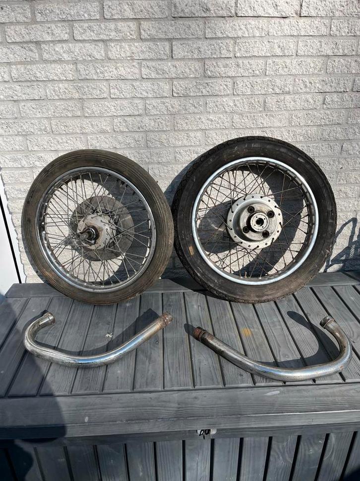 Honda CB360 Onderdelen: Wielen & Uitlaatbochten, Motoren, Onderdelen | Honda, Gebruikt, Ophalen of Verzenden