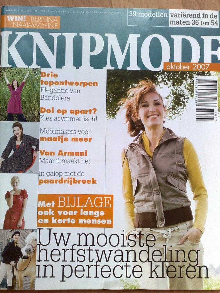 Knipmode oktober 2007 , incl. bijlage trends in 3  lengtes, Hobby en Vrije tijd, Kledingpatronen, Zo goed als nieuw, Vrouw, Knipmode