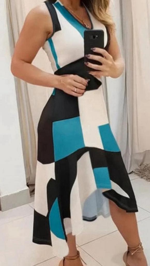 Zomerjurk assymetrische rok, Kleding | Dames, Jurken, Maat 38/40 (M), Overige kleuren, Nieuw, Ophalen of Verzenden