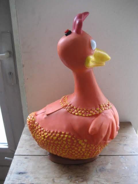 Grappige kip chicken to run. Uniek groot decoratiestuk, Verzamelen, Poppetjes en Figuurtjes, Zo goed als nieuw, Ophalen of Verzenden