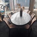 Ovale eettafel zwart, Huis en Inrichting, Tafels | Eettafels, Ophalen, Gebruikt, 100 tot 150 cm, 200 cm of meer