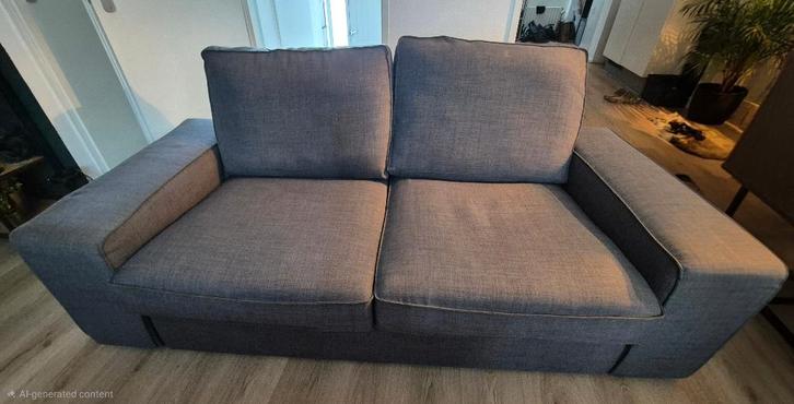 Ikea Kivik 2-zitsbank Grijs/Blauw - GRATIS AF TE HALEN, Huis en Inrichting, Banken | Bankstellen, Gebruikt, Rechte bank, Tweepersoons