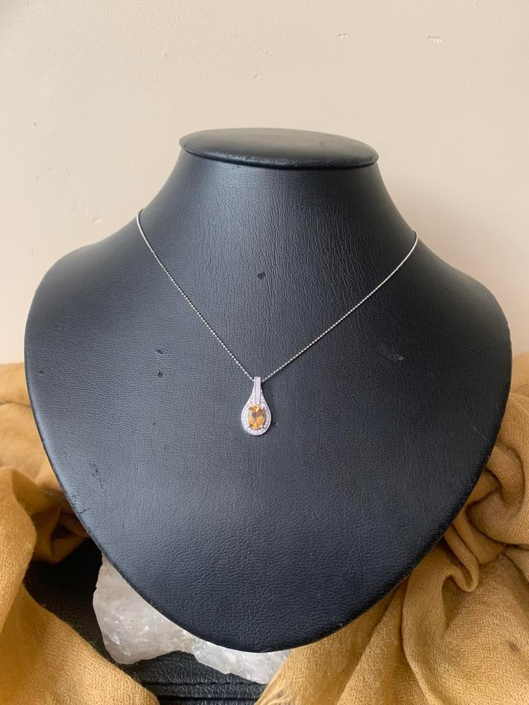 Citrien Madeira topaas hanger beschermt succes voorspoed TIP, Geel, Nieuw, Ophalen of Verzenden, Met edelsteen