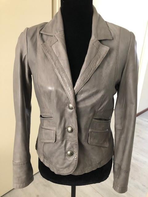 Leren blazer/jasje maat S, Ophalen of Verzenden, Zo goed als nieuw, Maat 38/40 (M), Zwart