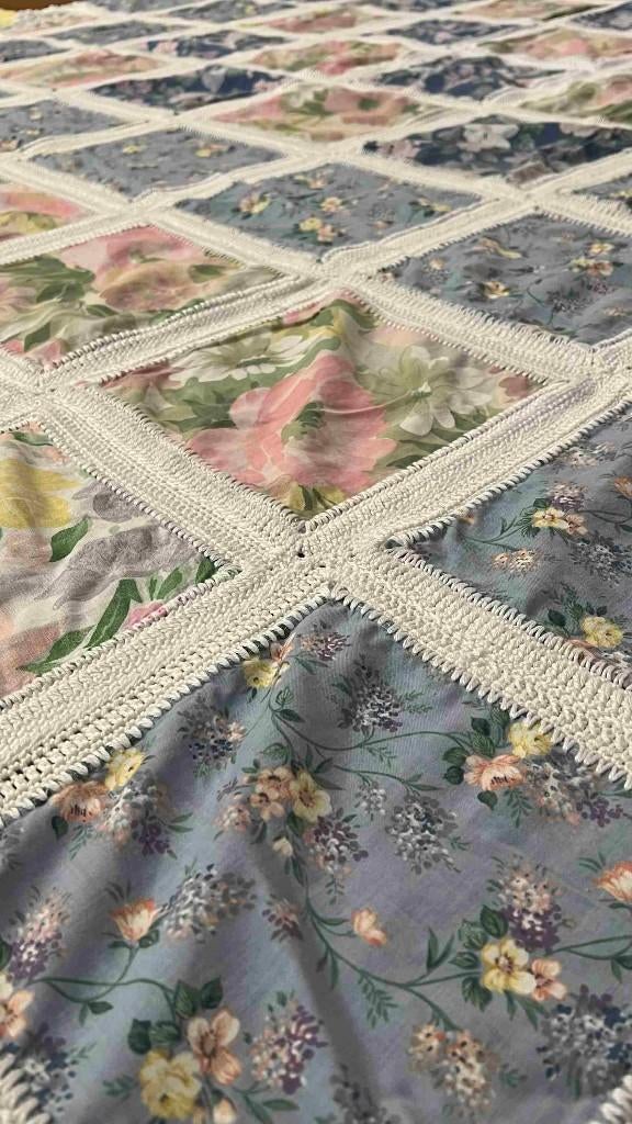 Patchwork kleed sprei 215/192 cm, Huis en Inrichting, Gebruikt, Overige maten, Wit, Etten-Leur