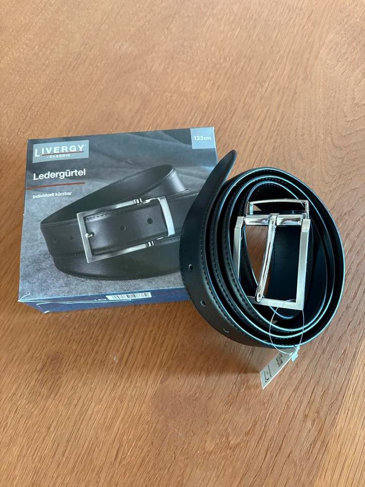 LIVERGY Classic Leren Riem - Zwart, 125 cm, Kleding | Heren, Riemen en Ceinturen, Nieuw, Riem of Ceintuur, 115 cm of meer, Zwart