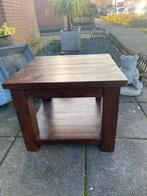 Houten bijzettafel 60x60 cm, hoogte 49 cm, Ophalen of Verzenden, Gebruikt, Vierkant
