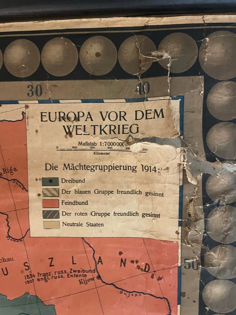 Wand landkaart Europa voor de Wereldoorlog 1914, Europa Overig, Landkaart, 1800 tot 2000, Ophalen