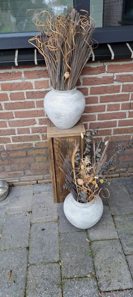 Decoratie set met vazen en droogbloemen, Ophalen, Steen, Gebruikt, Overige kleuren