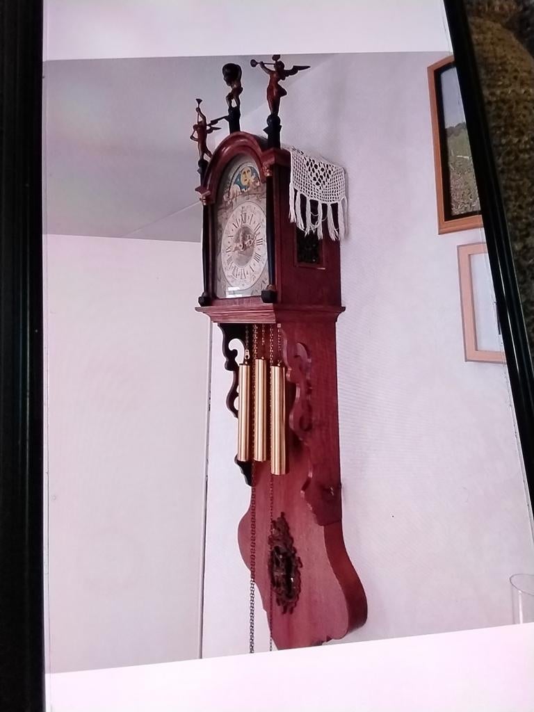 Antieke Friese Staartklok met Maanstand en Slagwerk, Ophalen of Verzenden