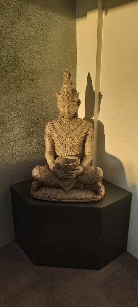 Shiva, hoogte 80cm breed 50cm betonlook. In perfecte staat., Antiek en Kunst, Kunst | Beelden en Houtsnijwerken, Ophalen, 50 - 100 cm