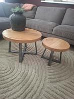 Eikenhouten ronde salontafel, Ophalen, 50 tot 100 cm, Rond, 50 tot 100 cm
