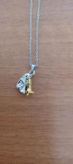 Nieuwe Ketting met hangertje Meisje met hond., Nieuw, Ophalen of Verzenden, Zilver, Overige materialen