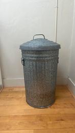 Zinken prullenbak 40L, Ophalen, Gebruikt, 40 liter of meer, Metaal
