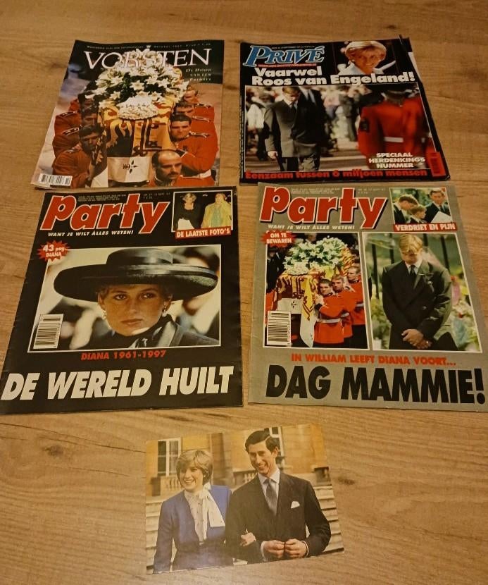 4x Weekblad: de Prive, Party2x en Vorsten 1997 prinses Diana, Ophalen of Verzenden, Gebruikt, Buitenland, Tijdschrift of Boek