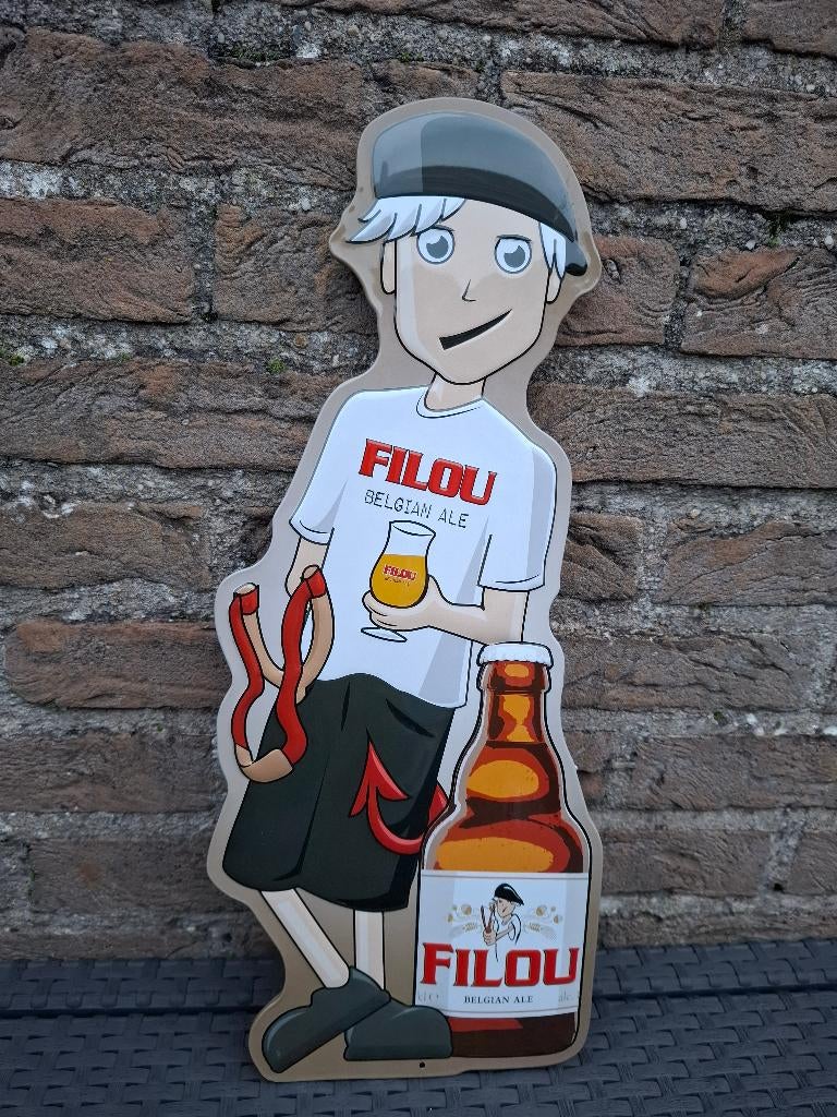 Reclamebord Filou bier, Verzamelen, Biermerken, Ophalen of Verzenden, Nieuw, Reclamebord, Plaat of Schild, Overige merken