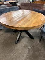 Ronde mangohouten eettafel, Ophalen, ., 4 tot 6 stoelen, .