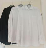 3 Nieuwe Herenoverhemden - 1 Zwart, 2 Wit - Maat 44, Ophalen of Verzenden, Nieuw, Zwart, Halswijdte 43/44 (XL)