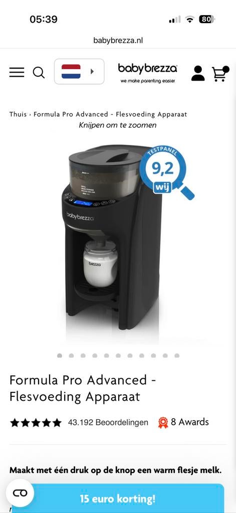 Baby brezza Formula Pro Advanced - Flesvoeding Apparaat, Kinderen en Baby's, Ophalen of Verzenden, Nieuw, Overige typen
