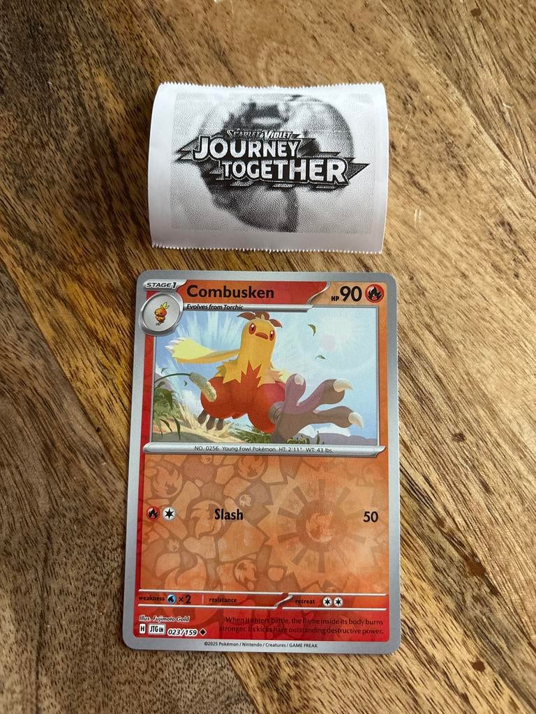 Pokémon Kaart Combusken 023/159 Journey Together, Ophalen of Verzenden, Zo goed als nieuw, Losse kaart
