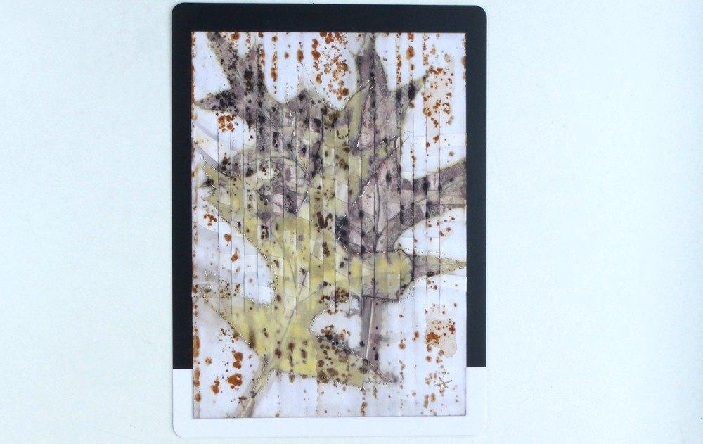 Ecoprint van eikenblad, Ophalen of Verzenden