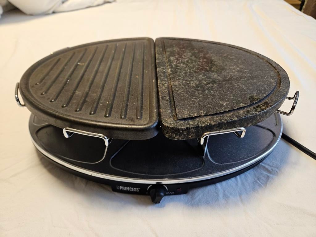 Princess Raclette Grill met Steenplaat en Bakplaat, Ophalen of Verzenden, Gebruikt, 4 t/m 7 personen