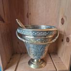 Bronzen wijwater emmer met kwast/ aspergil., Ophalen of Verzenden