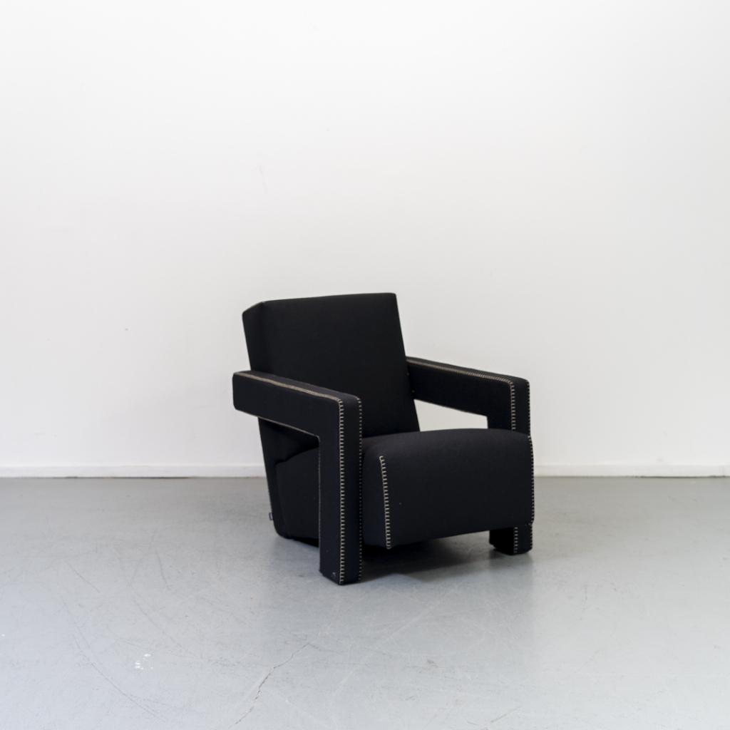 2x Cassina Utrecht G Rietveld 637 Stoel Zwart – Stof, Niet ingevuld, Niet ingevuld, Nieuw, Ophalen of Verzenden