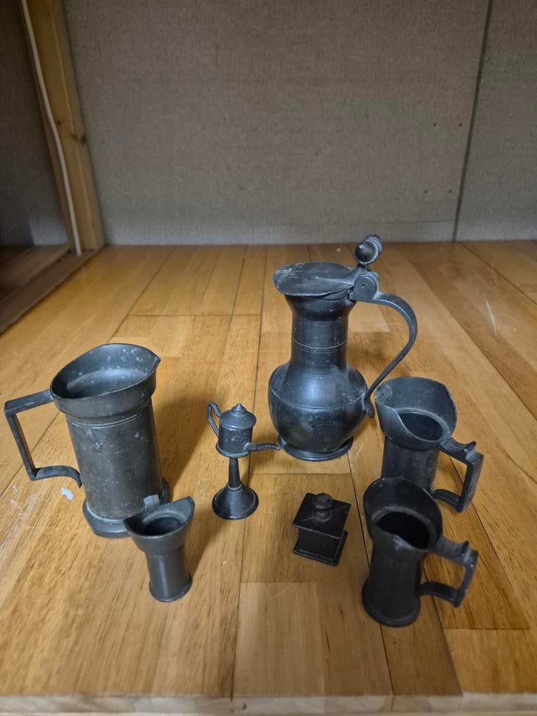 tinnen kannetjes en miniaturen., Antiek en Kunst, Antiek | Tin, Ophalen of Verzenden