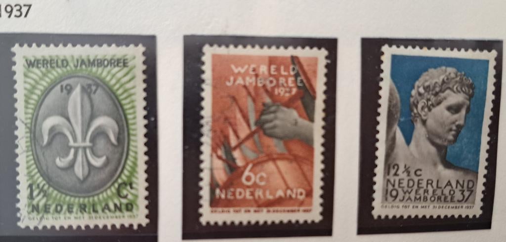 Nederland 1937 nvph 293/295 gest. (Davo), Ophalen of Verzenden, T/m 1940, Gestempeld