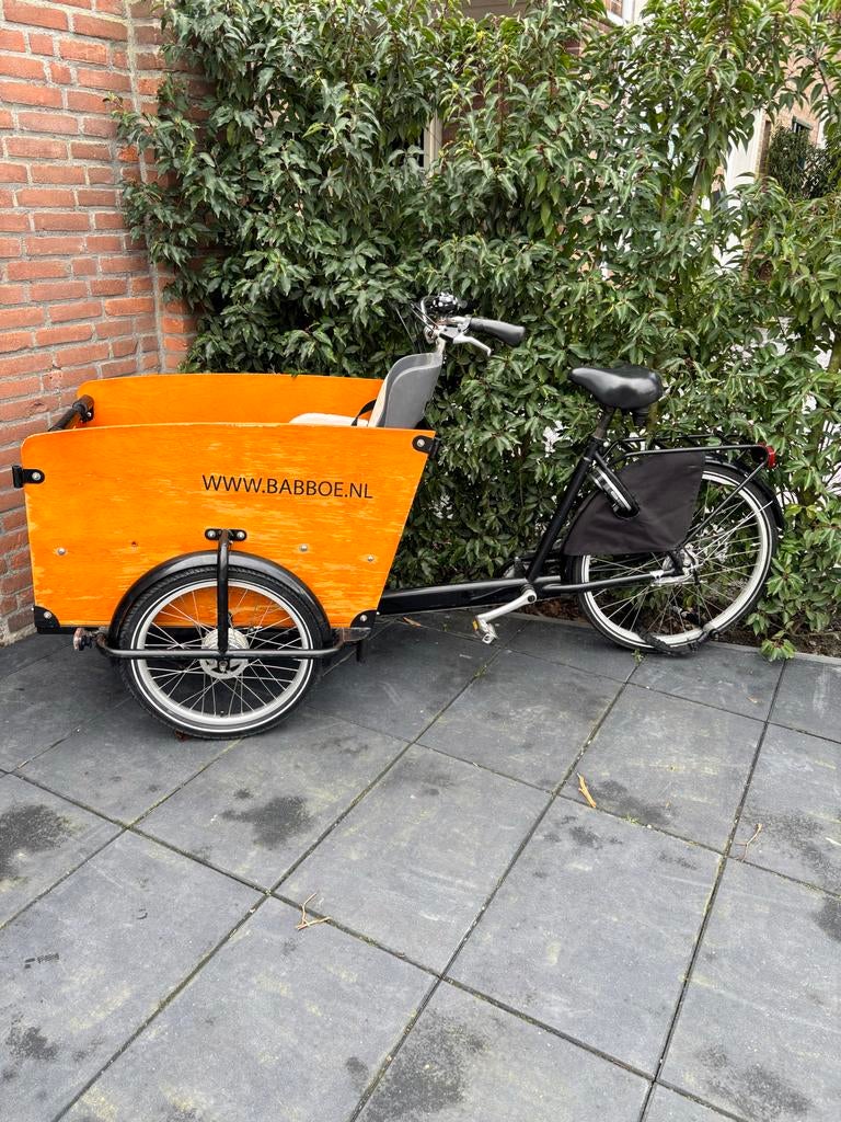 Babboe Big Bakfiets - Goede staat, incl. zitjes en regenhoes, Gebruikt, Huif, 3 kinderen, Ophalen